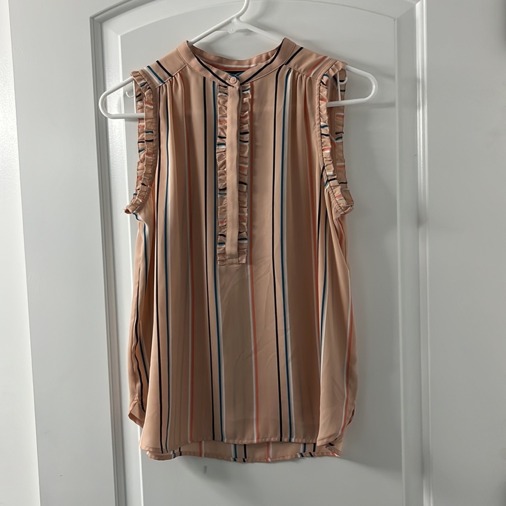 COPY - Worthington Pink Ruffle Blouse